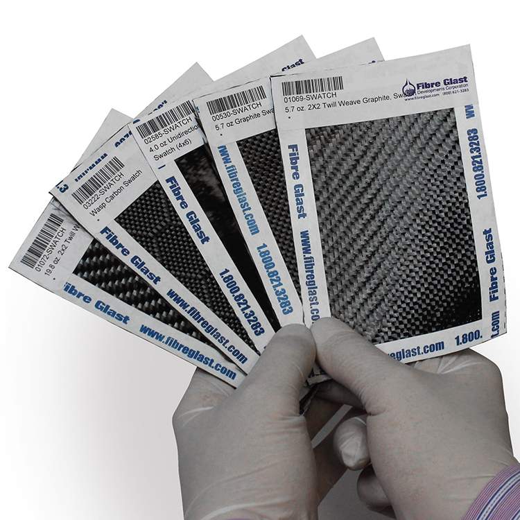 Carbon Fiber Fabrics Sample Pack 4x6 Swatches Fibre Glast